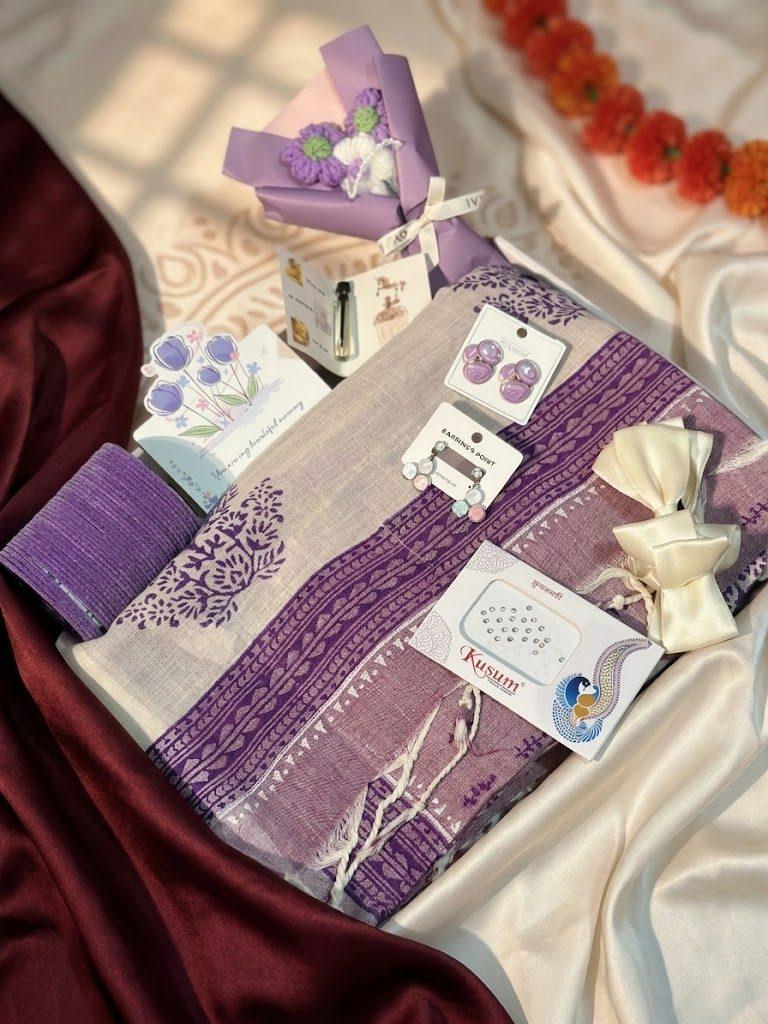 Lavender Saree Combo