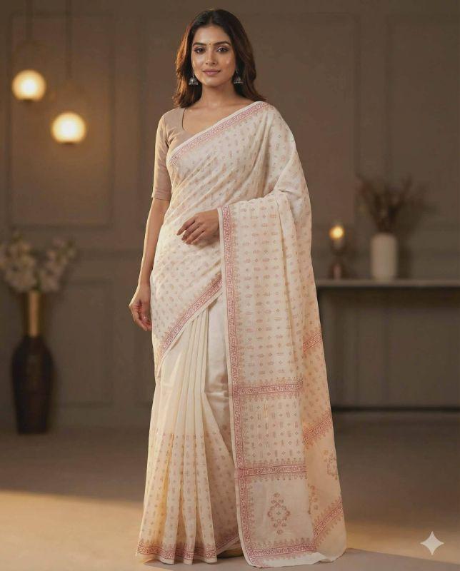 Kota Block Saree (cherry red)