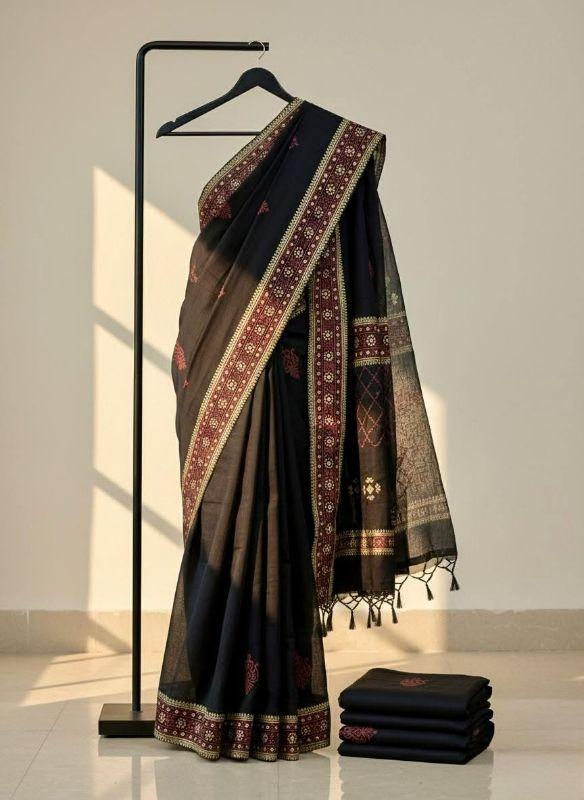Black Cotton Saree