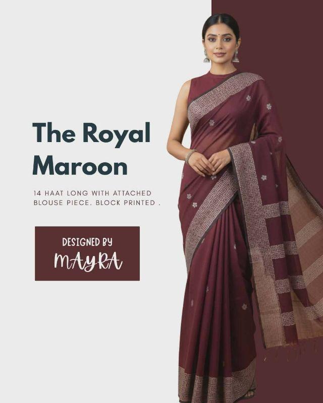 Meroon Handloom Saree