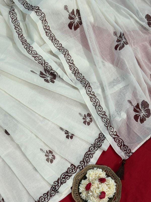 White Joba Saree
