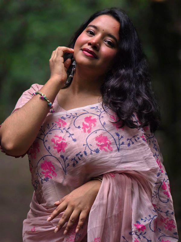 Pink semi-muslin